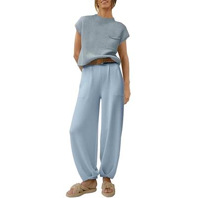 Caracilia Lounge Sets for Women 2 Piece Outfits Casual Loose Long