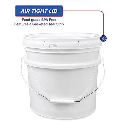 3.5-Gallon White Plastic Bucket with Lid - Durable 90 Mil All Purpose Pail  - Food Grade - Contains No BPA Plastic - Recyclable - Made in USA - 3 Count  - Yahoo Shopping