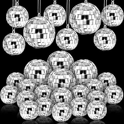 Sumind 50 Pcs Christmas Hanging Disco Ball Ornaments Mini Disco