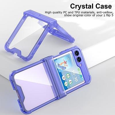 Designed for Galaxy Z Flip 5 Case with Hinge Protection,Samsung Flip 5 Full  Cover Shockproof Slim Phone Protection Case Clear for Z Flip 5 5G(2023)- Clear Purple - Yahoo Shopping