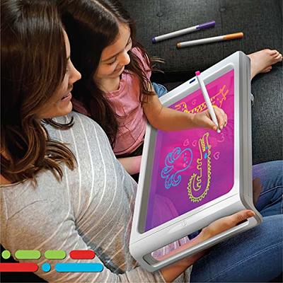 Discovery Kids Neon Glow Drawing Easel with Color Markers and 5 Light Modes