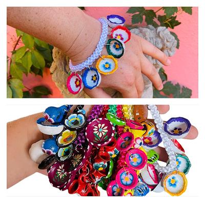 Clay Bracelet Charm Handmade Woven Mexican Friendship-Party Favors Fiesta  Mexicana Festival-Rave Hand Art-Edc - Yahoo Shopping