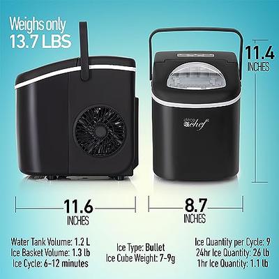 26.5lbs./Day Countertop Portable Ice Maker Self-Cleaning Machine w/Flip lid  White