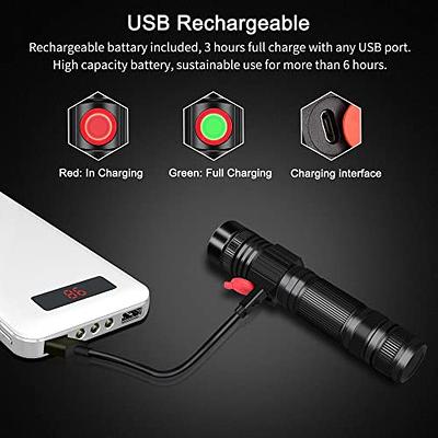 RECHOO Rechargeable Flashlights High Lumens, G1000 Super Bright Flash  Light, Small Zoomable Led Flashlight with 3 Lighting Modes, Portable  Tactical