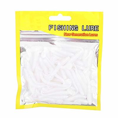 50 Pcs 5cm Soft Fishing Lures, Plastic Fishing Bait T Tail Grub