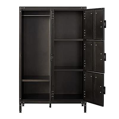 Novogratz Channing Tall 2 Door Storage Cabinet-Mesh Metal Locker, Navy