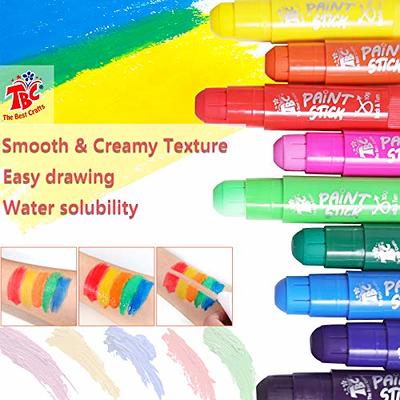 TBC The Best Crafts Paint Sticks,12 Classic Colors, Washable Paint