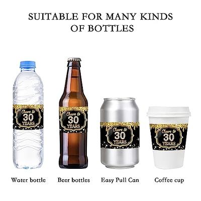 16-Pack Black Plastic Tumbler Cups for 30th Party, Cheers to 30 Years (16 oz)