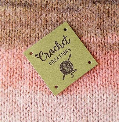 Leather labels for crochet, labels for knitting, custom leather labels,  labels for handmade items, leather labels personalized, set of 25 pc -  Yahoo Shopping