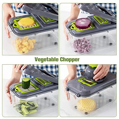 Vegetable Chopper, Pro Onion Chopper, Mandoline Slicer, Multifunctional 15  in 1 Veggie Chopper Dicer Cutter for Onion Potato Tomato Cucumber Carrot