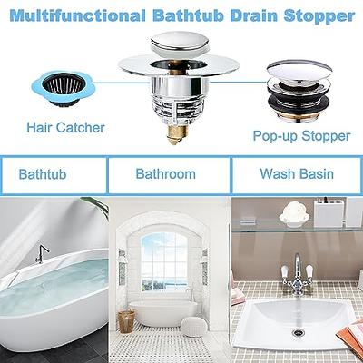 Bathtub Drain Plug, 2 In 1 Bathtub Stopper & Drain Hair Catcher