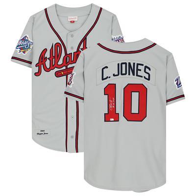 Men's Mitchell & Ness Chipper Jones Navy Atlanta Braves Cooperstown  Collection Mesh Batting Practice Jersey