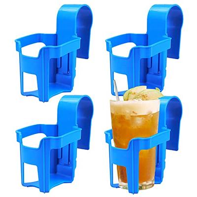  TonGass (6-Pack) Poolside Cup Holders for Above Ground Pools  (White) - Compatible with Above Ground Pool with 2 Inche or Thinner Round  Top Bar - Strong Durable Easy to Use Clip-On