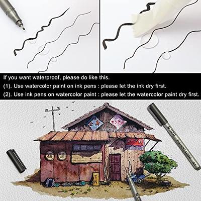 Micro Fineliner Drawing Art Pens: 12 Black Fine Line Waterproof Ink Set  Artist Supplies Archival Inking Markers Liner Professional Sketch Outline  Manga Anime Sketching Watercolor Zentangle Kit Stuff 12 Tip Sizes