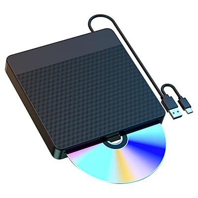 NVOPERANG External CD/DVD Drive for Laptop, USB 3.0 Type-C Slot-in