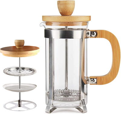 Ovente Fsl12s Series Stainless Steel French Coffee Press 12 oz Leaf