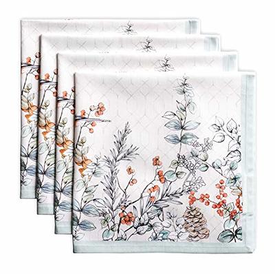 Maison d' Hermine Napkins 100% Cotton Set of 4 Decorative Napkin Washable  Cloth Napkins for Gifts, Home, Wedding, Party & Camping, Whitish Shabby  Chique - Thanksgiving/Christmas (20”x20”) - Yahoo Shopping