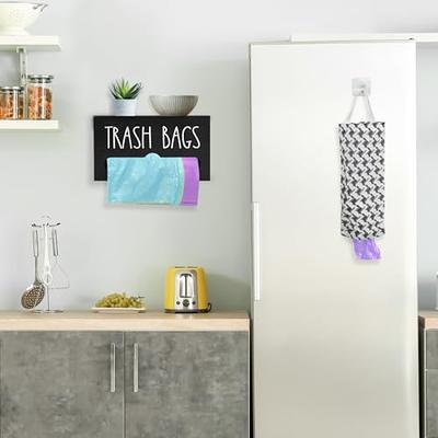 Wooden Trash Bag Holder,Wall Mounted Garbage Bag Dispenser with Lid, Trash  Bag Dispenser Roll Holder for Cabinet,Under Sink,Countertop Plastic Bag