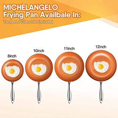 MICHELANGELO 12 Inch Frying Pan with Lid, Nonstick Copper Frying Pan with  Ceramic Interior, Nonstick Frying Pans, Nonstick Skillet with Lid, Large Copper  Pans Nonstick, Induction Compatible - Yahoo Shopping