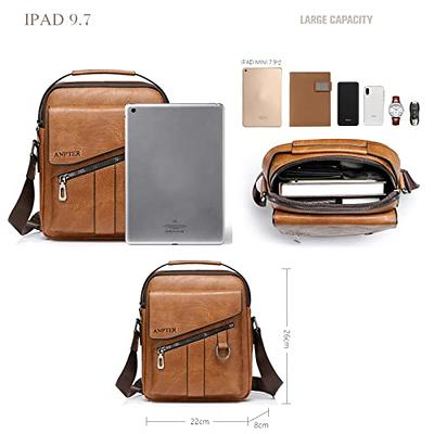 Leathario Men PU Shoulder Bag Small Men Messenger Bag Crossbody