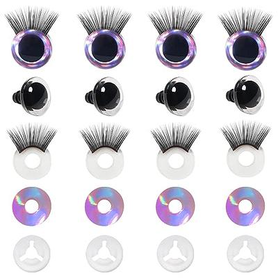  Eshylala 120 Pieces Glitter Plastic Safety Eyes 12mm 14 mm  16mm18mm 20mm Colorful Round Craft Doll Eyes with Washers Glitter Craft Eyes  for Doll Bear Plush Animal and DIY Craft Making