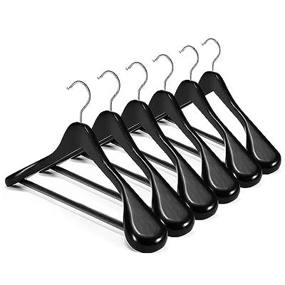 cozymood Black Plastic Hangers 10 Pack, Plastic Clothes Hanger, Heavy Duty