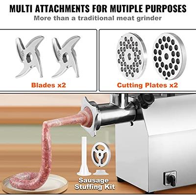 Electric Meat Grinder, Meat Mincer with 3 Grinding Plates and Sausage  Stuffing Tubes for Home Use