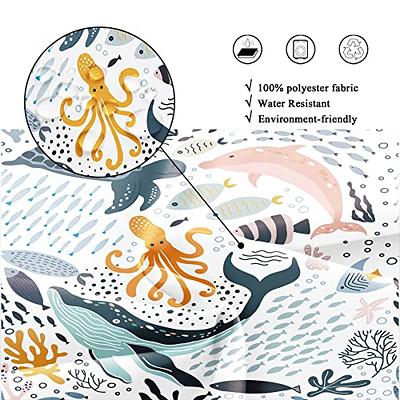 Riyidecor Kids Ocean Shower Curtain for Bathroom Decor 60Wx72H Cartoon  Underwater Animal Colorful Boys Whale Sea Turtle Octopus Wildlife Art  Printed Fabric Polyester Waterproof 12 Pack Plastic Hooks - Yahoo Shopping