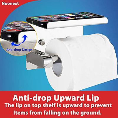 Stainless Steel No Drilling Adhesive Paper Towel Holder with Shelf