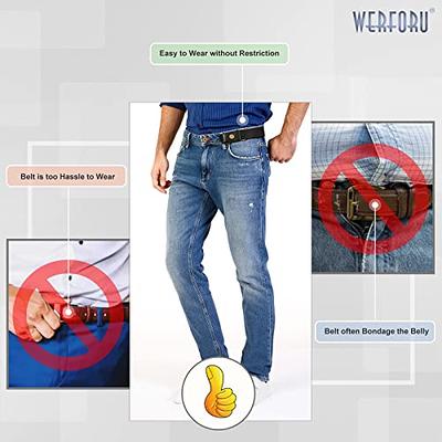 WERFORU 3 Pack 4 Pack No Buckle Invisible Stretch Belt Buckle-Free Elastic  Belt for Women and Men