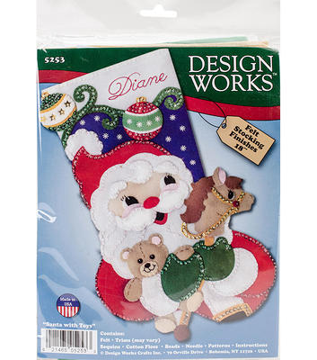 Santa Claus Felt Applique Christmas Stocking Kit, New Old Stock, Diy, Works  By Dimensions Crafts, Made in Usa - Yahoo Shopping