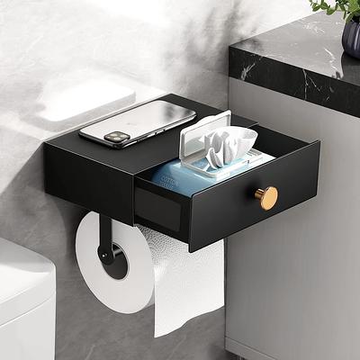 Dracelo Brown Bathroom Storage Organizer Tray Toilet Paper Storage