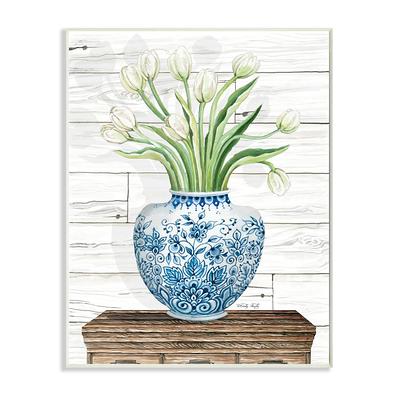 Better Homes & Gardens 14 Artificial Pampas in White Rounded Ceramic Vase  