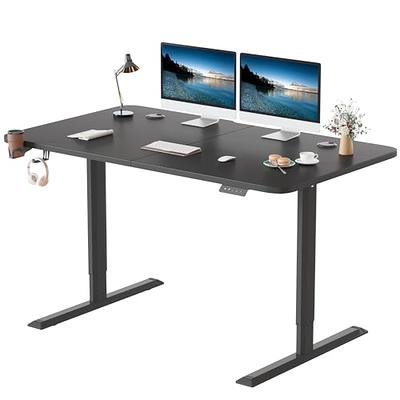 Homall Electric Height Adjustable Standing Desk, Large 55 inch Sit Stand up  Desk, Home Office Computer Desk Memory Preset with T-Shaped Metal Bracket,  White 