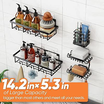 Bunoxea Shower Caddy, 5-Pack Shower Shelves,Adhesive Shower