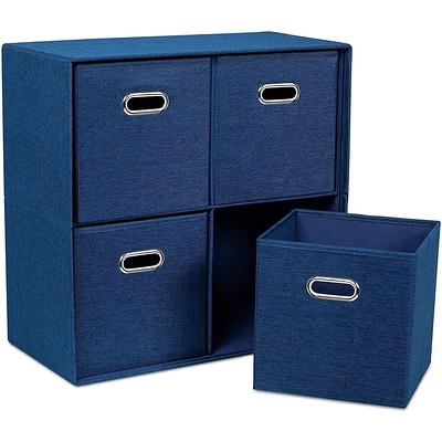 Ornavo Home 6-Pack Foldable Storage Box Bins Linen Fabric Shelf