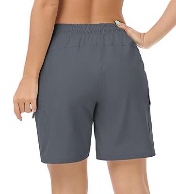 Libin Women's 7 Athletic Running Long Shorts with Liner High