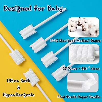 30PCS Baby Tongue Cleaner Disposable Gauze Toothbrush Infant Oral Cleaning  Set