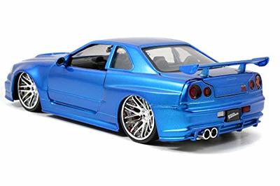 Brian's Nissan GTR Skyline R34 Silver/Blue Fast & Furious Movie 1/24  Diecast Model Car by Jada 