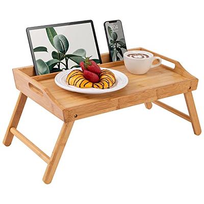 Rossie Home Bamboo Lap Tray with Pillow, Natural