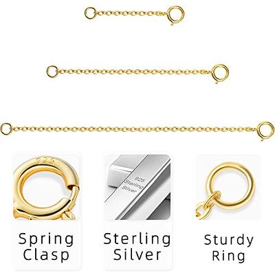 Gold Necklace Extenders 14k Gold Plated Extender Chain 925 Sterling Silver  Extension Bracelet Extender Gold Chain Extenders for Necklaces 3 Pcs (1 2 3  Inch)(Gold) - Yahoo Shopping