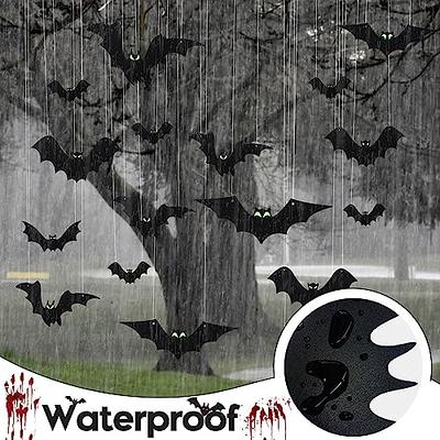 24 PCS Hanging Bats Halloween Decorations Outdoor, Large Flying