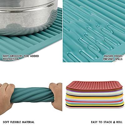 Set Of 5 Silicone Trivet Mat Expandable Hot Pot Holder With