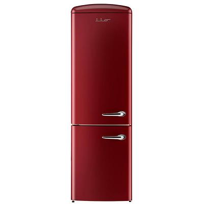 iio 11 Cu. Ft. Retro Refrigerator with Bottom Freezer in Red (Left Hinge)