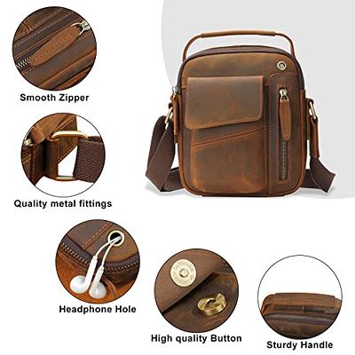 BAIGIO Genuine Leather Messenger Bag for Men Vintage Shoulder