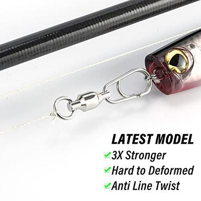 AMYSPORTS High Strength Fishing Swivels Barrel Solid Ring Barrel Fishing Swivel Rolling Fishing Tackle Line Connector Saltwater Freshwater Stainless