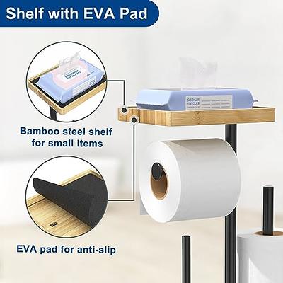 Toilet Paper Holder Free Standing Toilet Paper and Wipes Stand Bathroom  Toilet Paper Dispenser Tissue Holder with Storage Shelf (Black) - Yahoo  Shopping