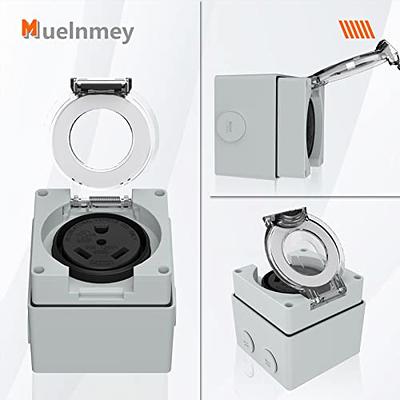 Muelnmey 30Amp Power Outlet Box,125Volt NEMA TT-30R Receptacle