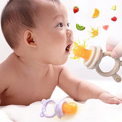 Baby Self Feeding Food Pacifier, Fresh Food Feeder Pacifier, Infant Fruit  Teething Toy With Silicone Pouches, Feeder Bottle Baby Food Feeder Teether