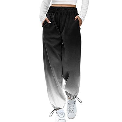 2 Pcs Women's Baggy Sweatpants Cinch Bottom Joggers Pants High Waist  Workout Lounge Pants
